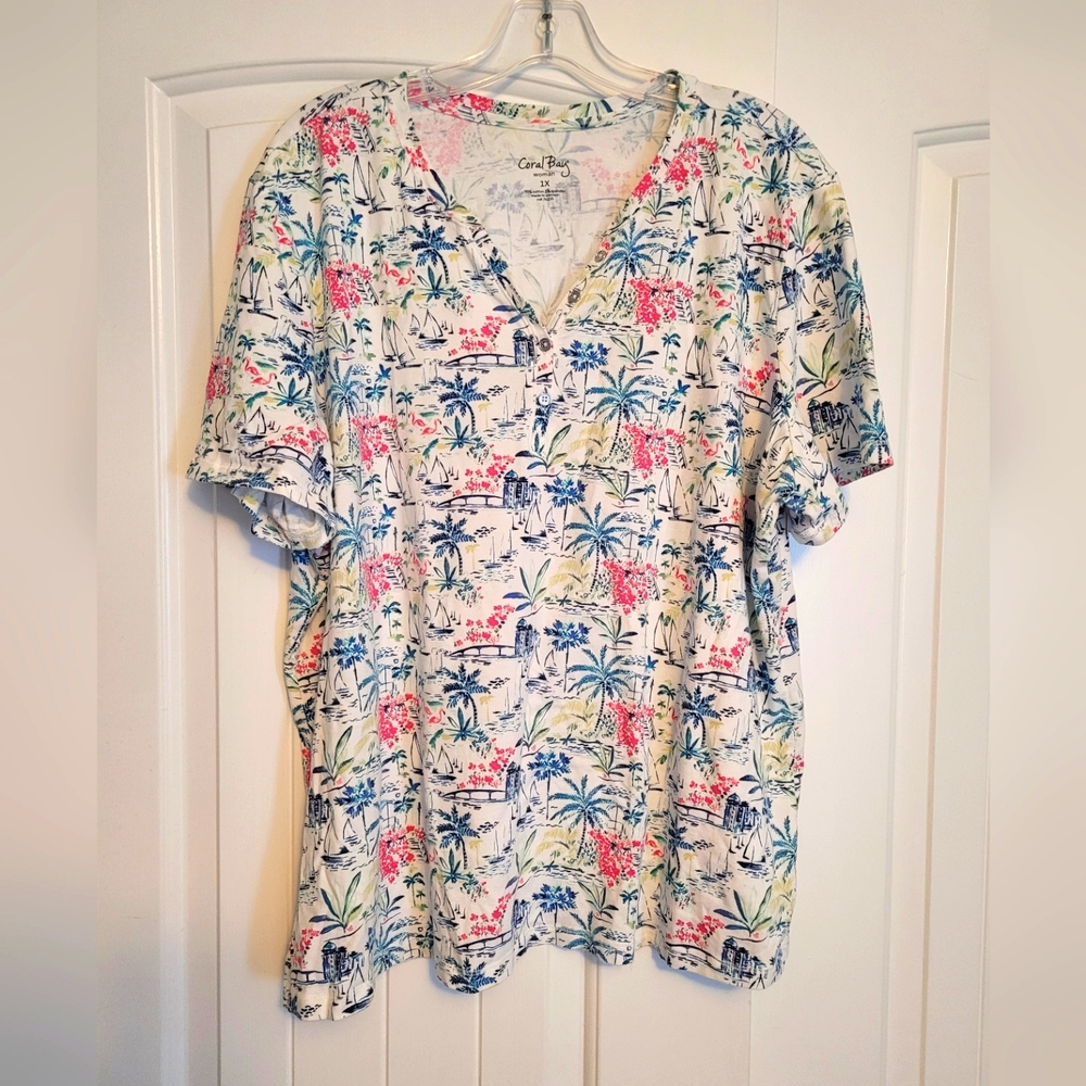 Coral Bay Summer Top, Size 1X